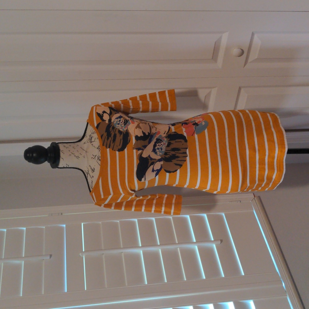 French Connection | EUC Orange Striped Mini Flower Dress